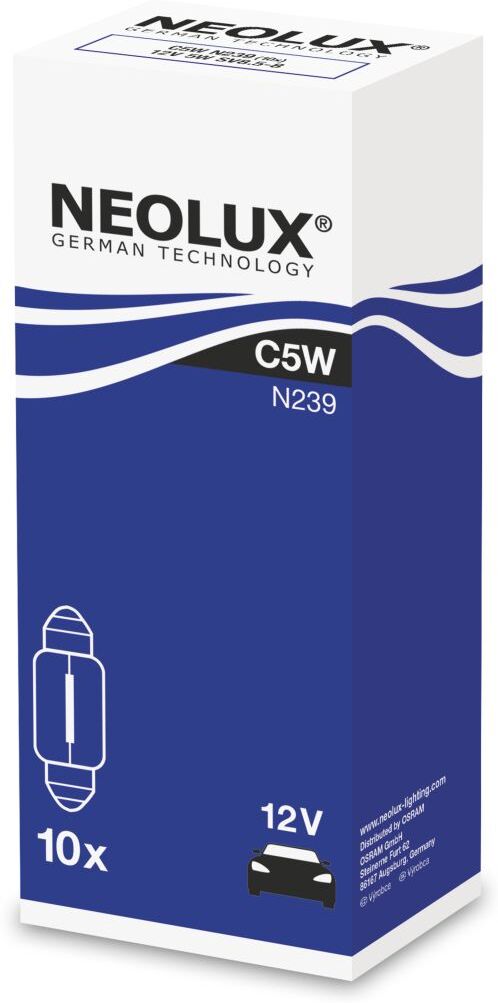 Neolux Lampada secondaria C5W 12V, 5W, 10 Pezzo