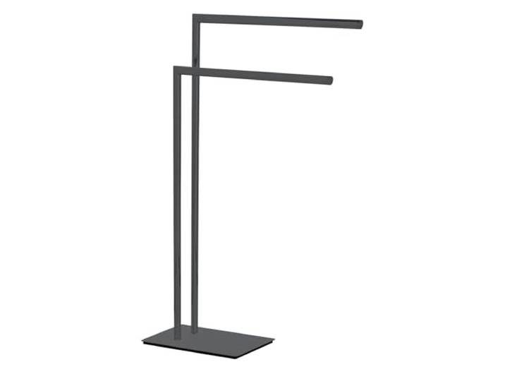 WENKO Porte-Serviettes sur Pied Recco Support Serviettes de Bain en métal Noir Porte-Serviettes Design avec 2 Barres pour séchage Rapide DIM (l x h x p) 48 x 80\,5 x 20 cm Acier Noir