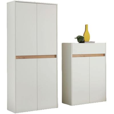 Garderoben-Set HOME AFFAIRE "City/Giron, moderne Garderobe, viel Stauraum, ca. 48 Schuhe", weiß, B:170cm H:195cm T:35cm, Holzwerkstoff, Kastenmöbel-Sets, enthält zwei Schuhschränke, ausreichend Stauraum