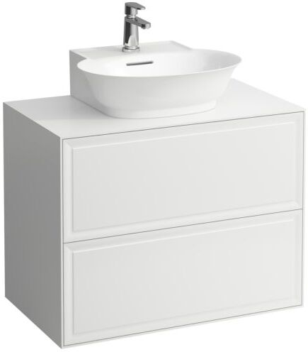 LAUFEN The new classic Schubladenelement/Sideboard H4060140856281 77,5x60x45,5cm, 2 Schubladen, für Aufsatz-Handwaschbecken, geschwärzte Eiche