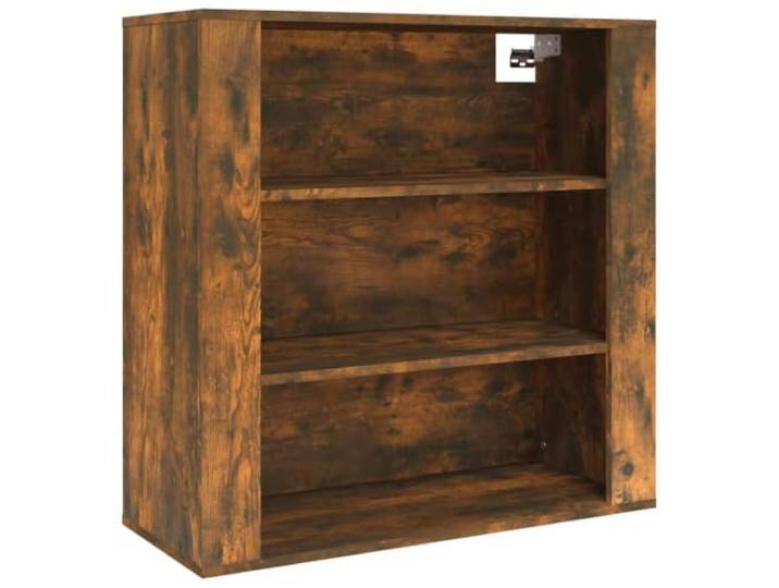 Wandschrank Smoke Eiche 80x33x80 cm mit 3 Fächern Hängende Design, Holzwerkstoff, Feuchtigkeitsbeständigkeit, leichte Reinigung, geräumige Einlegeböden, universell einsetzbar