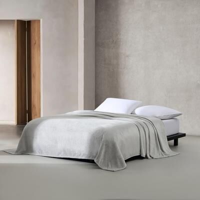 Calvin Klein Plush Solid Reversible Blanket
