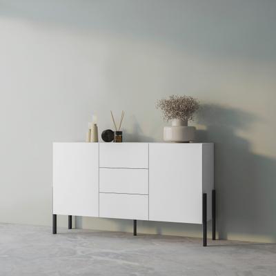Sideboard OTTO HOME "Jukon, Breite 150 bzw.180 cm, moderne grifflose Kommode", weiß, B:150cm H:90cm T:40cm, Sideboards, Sideboard, Schubladenschrank 2 Türen/3 Schubkästen, push-to-open-Funktion