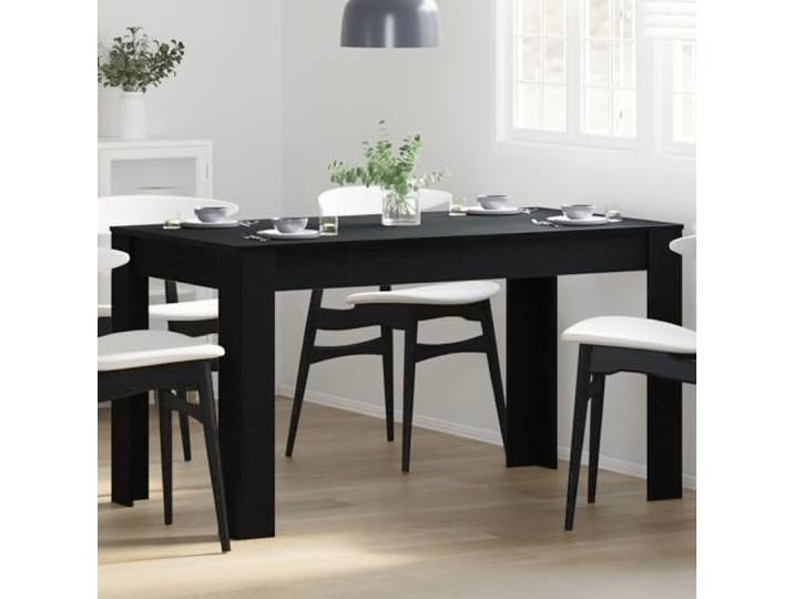 HEFZGDB Moderner Esstisch Schwarz Eiche 140x74,5x76 cm Holzwerkstoff Platz für 6 Personen Langlebiges Design Luxuriöses Finish Robuste Bauweise Großzügige Tischfläche Einfacher