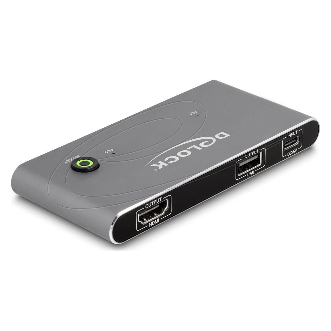 Delock USB-C KVM Switch zu HDMI 8K 60 Hz mit USB 2.0 (11486)