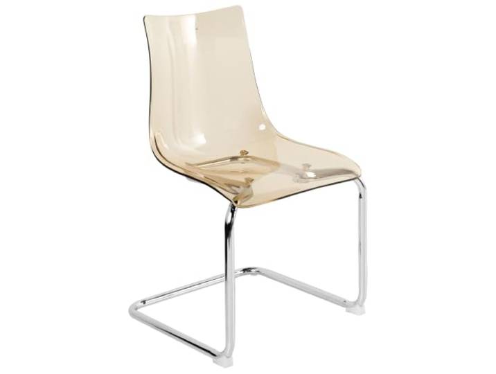 Beliani Esszimmerstuhl Transparent Polycarbonat Kunststoff (2er Pack) Sitzhöhe 42 cm, Glänzend, Belastbarkeit 150 kg, 48 x 48 x 81 cm