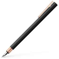 Faber-Castell Neo Slim Metall Füller schwarz mit rosegold, Breit