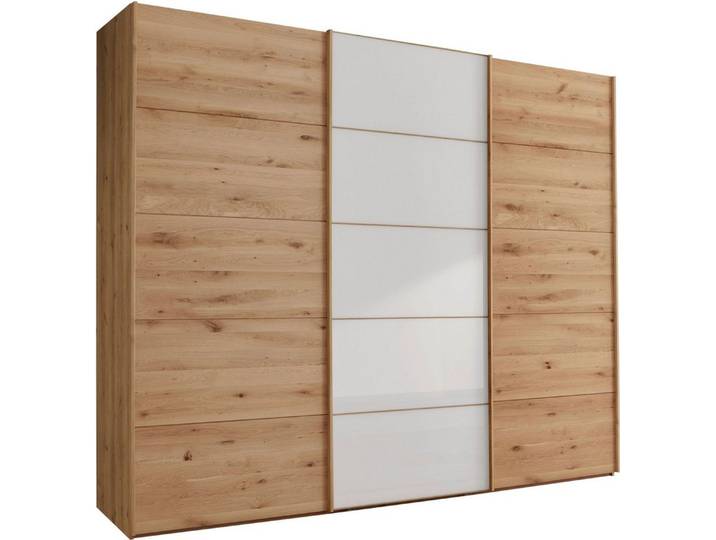 WIEMANN Schwebetürenschrank Cardiff mit massiven Holztüren und Glas