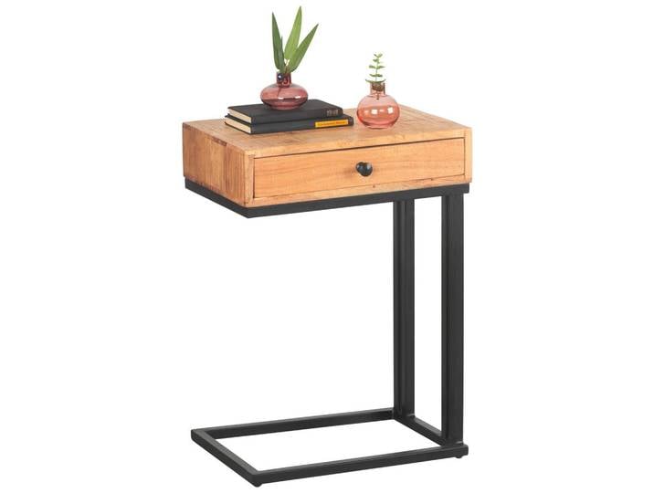 Landscape Beistelltisch, Schwarz, Akazie, Holz, Metall, Akazie, 1 Schublade(n) Schubladen, rechteckig, eckig, 30x63x45 cm, Wohnzimmer, Wohnzimmertische, Beistelltische, Beistelltische Metall