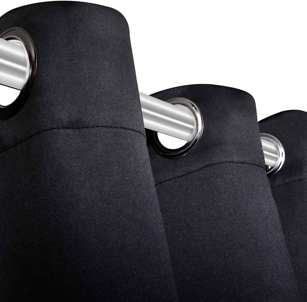 vidaXL 2 pcs Rideau Blackout Occultant Noir avec Œillets en métal 135x245cm