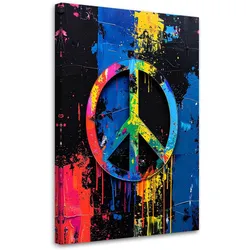 LEINWANDBILD Banksy Friedenssymbol Graffiti Street Art 40x60cm
