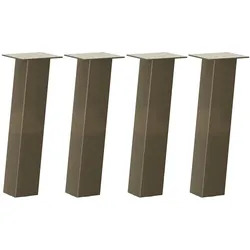 Helloshop26 - Set aus 4 robusten modern designten Couchtischbeinen 42 cm aus naturbelassenem Stahl