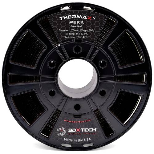 3D Xtech PKK09UN100500BK01 THERMAX PEKK A Filament PEKK hitzebeständig, flammhemmend, chemisch beständig 1.75mm 500g Schwarz 1St.