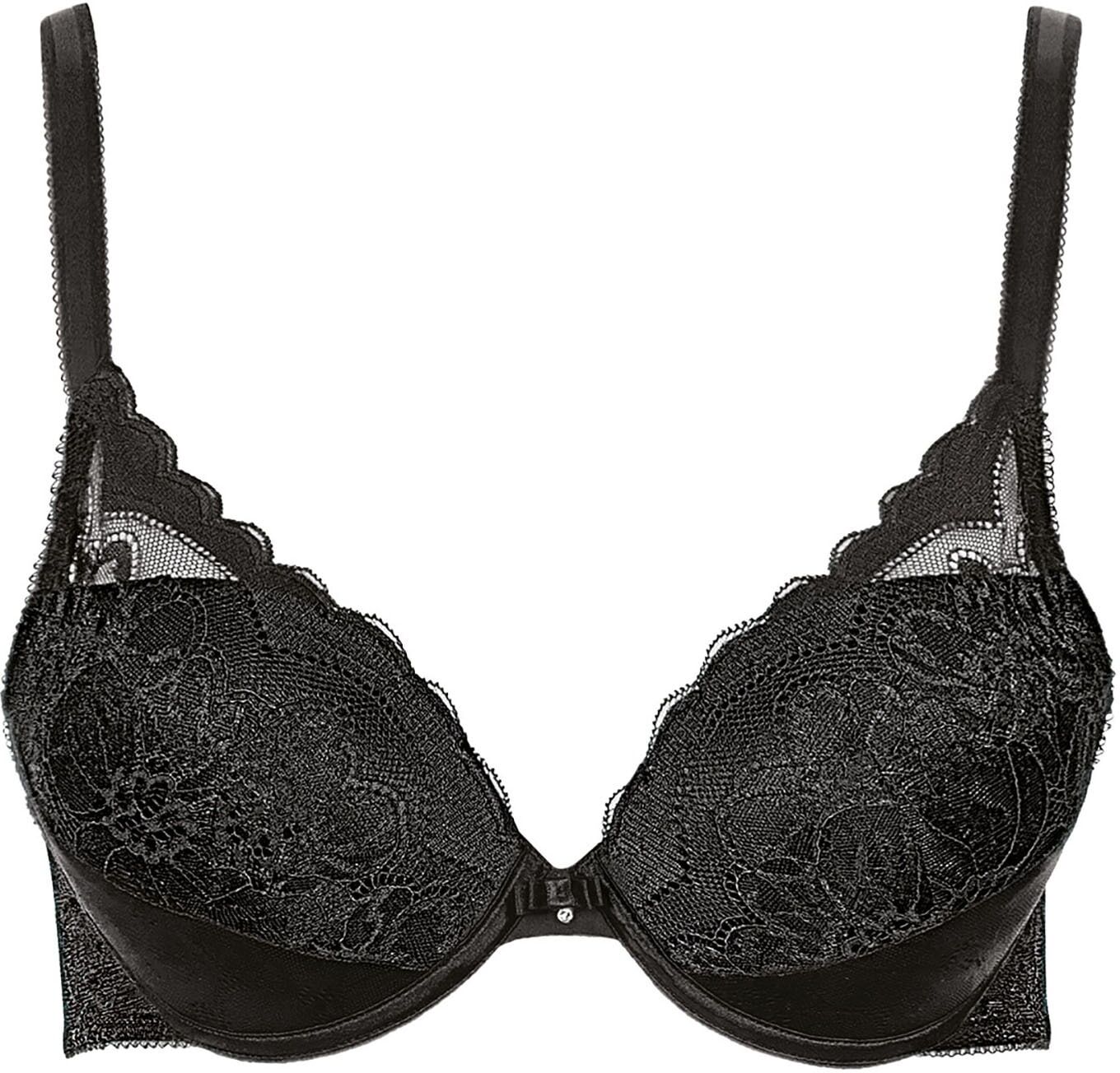 Push-up-BH LISCA "Push up BH Evelyn", Damen, Gr. 70, Cup A, schwarz, Spitze, Obermaterial: 82% Polyamid PA. 18% Elasthan EL., BHs Push-up-BH