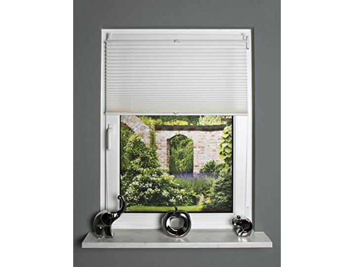 Home Fashion Store plissé Up & Down\, Plastique\, Tissu\, weiß\, 130 x 70 cm