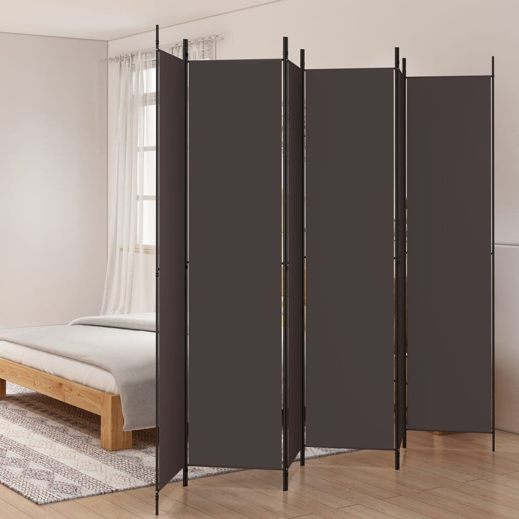17 Stories Kasimir Folding Room Divider Brown 220cm H x 300cm W