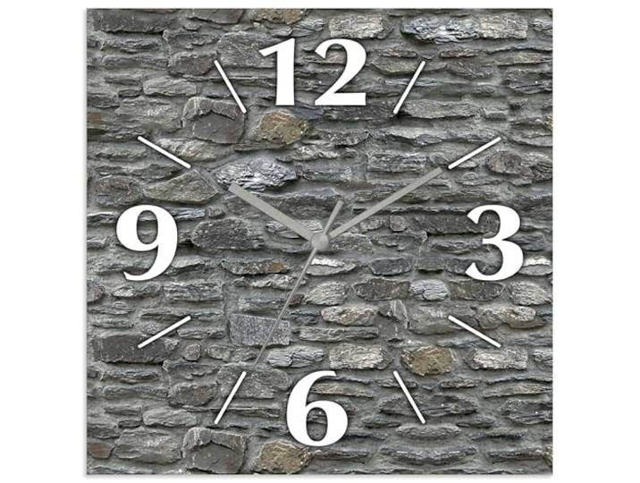 ARTLAND Wanddeko Wanduhr ohne Tickgeräusche Alu Funkuhr 30x30 cm Quadratisch Lautlos analoge Funkuhr, 4 Ziffern 30x30 cm Schiefermauer J5PG