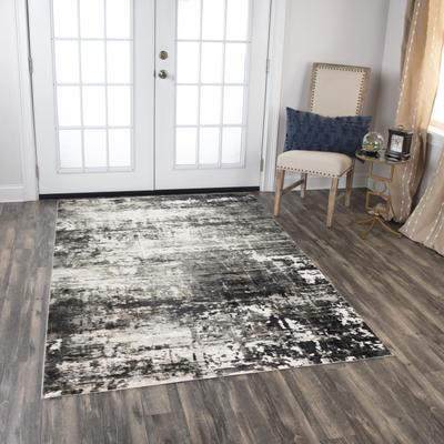 NAVATEXTURA Graystone Abstract Ivory/Gray Polyester Area Rug