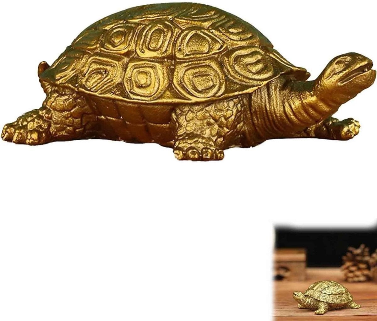 Pyriet Schildpad Beeldje - Goud - Hoogte: 8,8 cm
