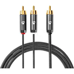 N CATB24000GY30 - Subwoofer Kabel, Cinch Stecker auf 2x Stecker, 3 m