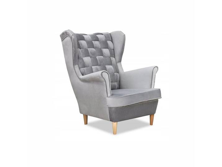 Family Meble Sessel Family Meble Ohrensessel Carol ROYAL 26 Samt Hellgrau 84x92x104 cm