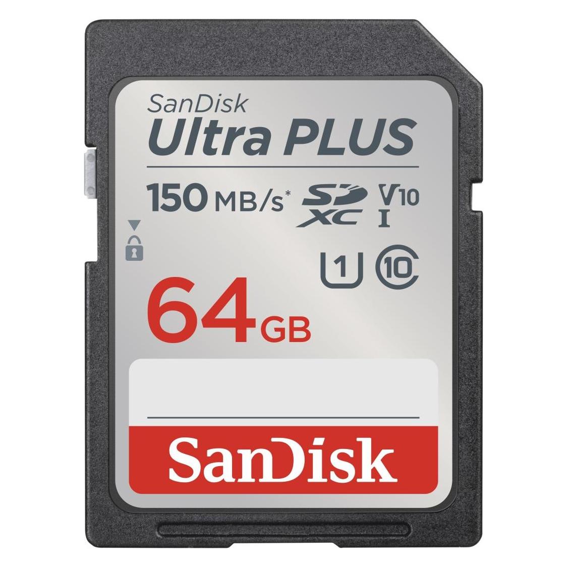 Sandisk SDXC UHS-I Ultra PLUS (Class 10, Video Class (64 GB, SDXC, U1, UHS-I) (SDSDUWC-064G-GN6IN)