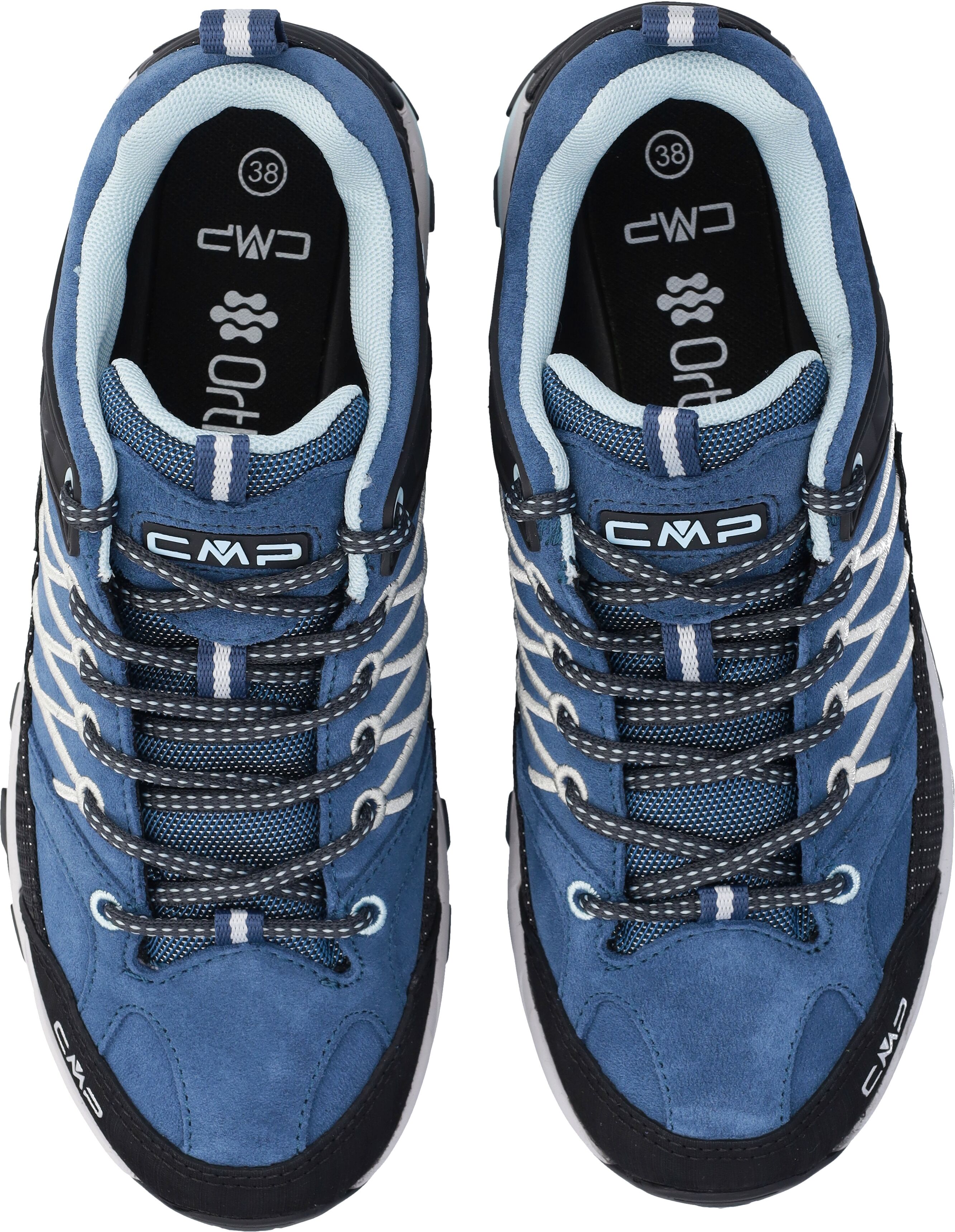 Wanderschuh CMP "RIGEL LOW WMN WP TREKKING SHOES", Damen, Gr. 37, Synthetik, blau (infinity, sky), Leder, Schuhe Wanderschuh, wasserdicht infinity, sky 37, Synthetik