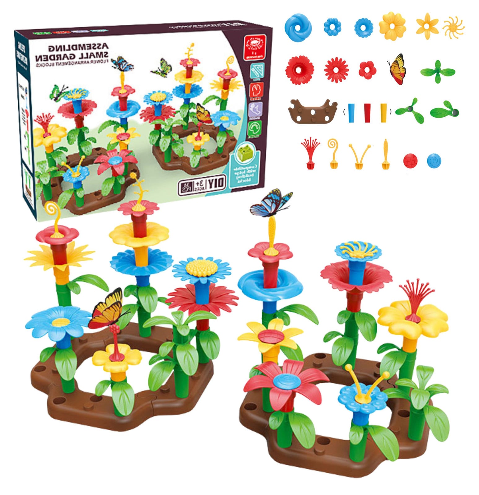 Lean Toys Diy bloementuin bouwstenen 148 stuks
