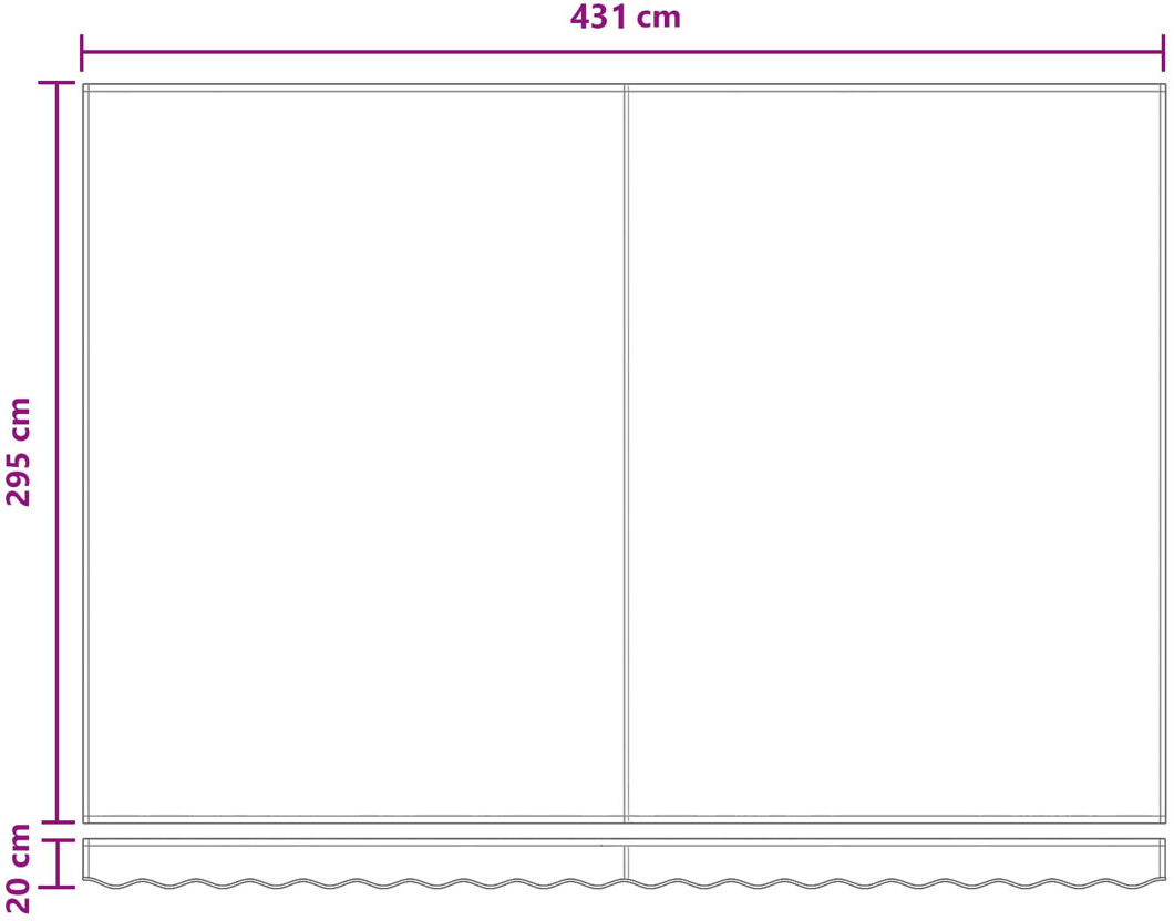 VidaXL Polyester Cover Retractable Patio Awning White/Taupe 165cm H x 450cm W x 300cm D