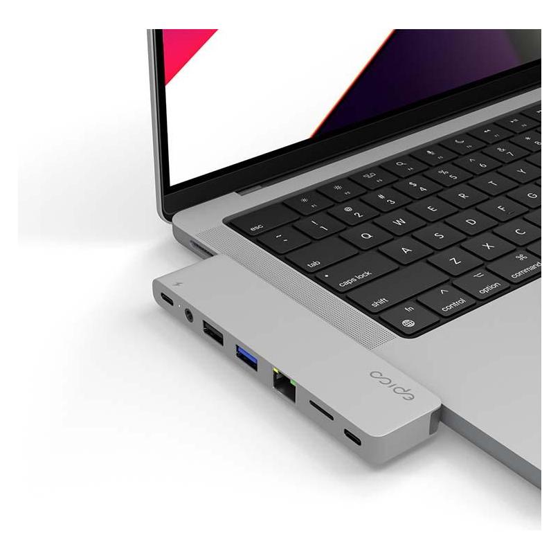Epico PRO HUB III (Magsafe compatible) - silver (USB-C, 8 Ports) (9915112100060)