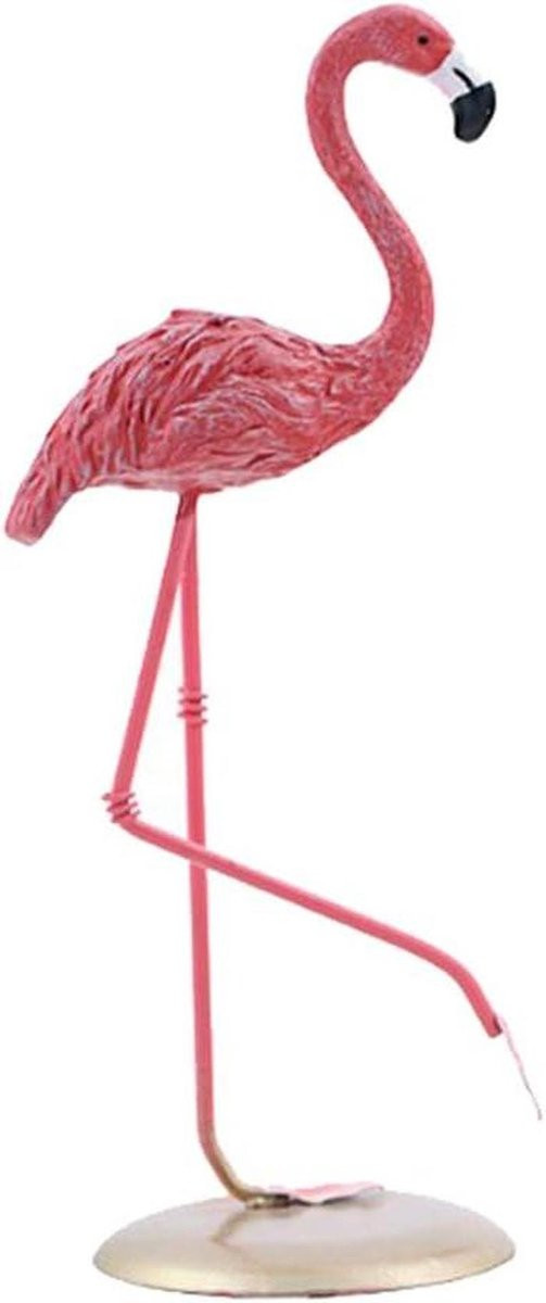 Roze Flamingo Figurine - Miniatuur Beeldje met Glazen Voet voor Woondecoratie