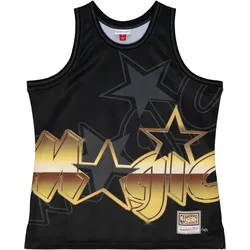 Mitchell & Ness, Herren, Sportshirt, M&N Big Face 4.0 Fashion Tank Top Jersey Orlando Magic - M (M), Schwarz, M