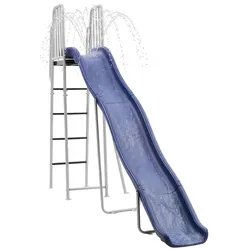 VEVOR Wasserrutsche Freistehend 305 cm Gartenrutsche für Kinder, Poolrutsche mit Integriertem, Verstellbarem Sprinkler und Kletterleiter, Kinderrutsche aus Metall und Kunststoff, 54,4 kg Belastbar