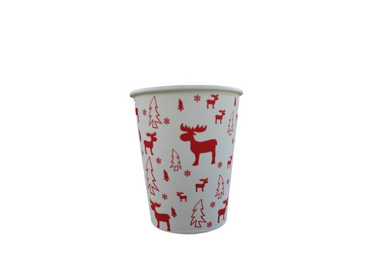 Poller GmbH Vogtland Einwegbecher Trinkbecher, Glühweinbecher Pappe ELCH, 200 ml, 1500-tlg., Hartpapier