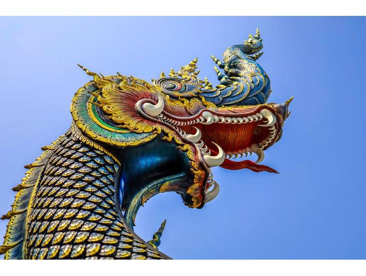 Fototapete PAPERMOON Chinesische Drachenfigur , bunt, B:4m L:2,6m, Vlies, Tapeten, Fototapete
