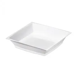 Sovie Servingware Fingerfood Mini Teller aus Plastik, Weiss, 50 Stück - Einweg Mini Teller Dessertteller Snackteller