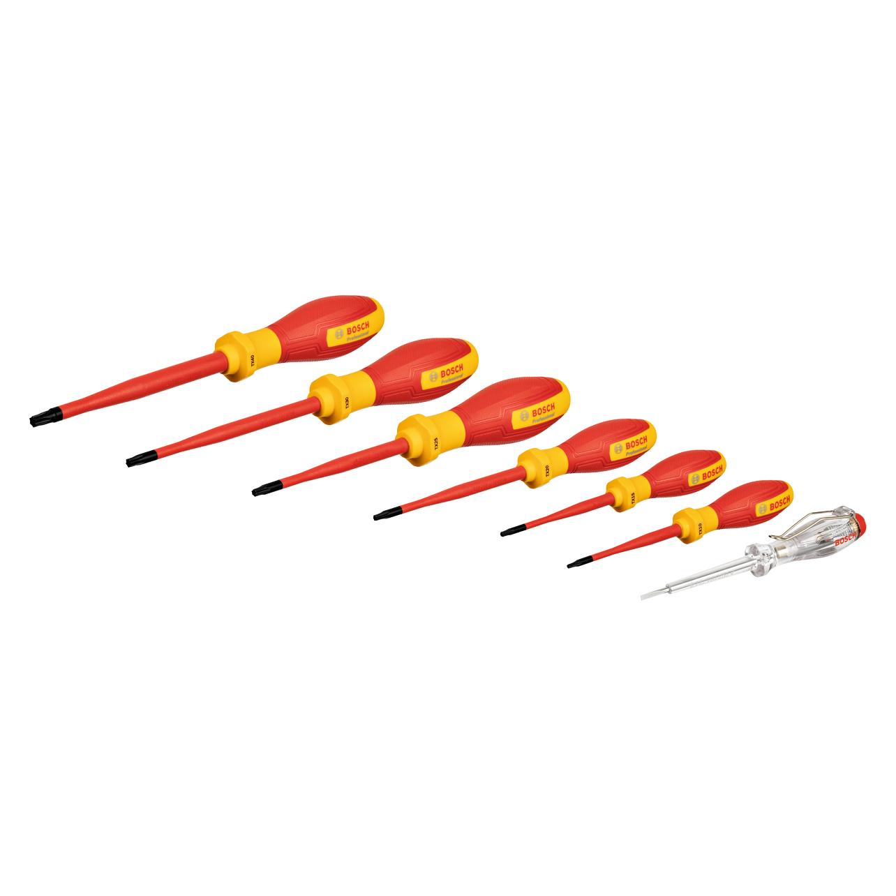 Bosch Professional Combo Kit VDE-Schraubendreher-Set TX, 7-tlg. (1600A02NF8)