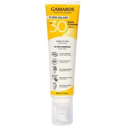 Gamarde, Sonnencreme, BIO-Sonnenschutzfluid Gesicht & Körper LSF 30 Sheabutter & Argan - 100ml - (SPF 30, 100 ml)