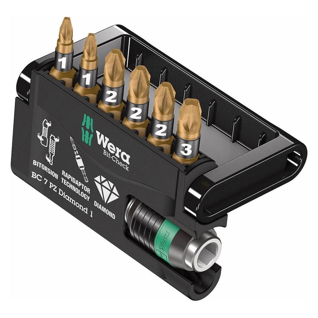 Wera Bit-Check 7 PZ Diamond 1 (Kreuz Pozidriv PZ) (5057412001)