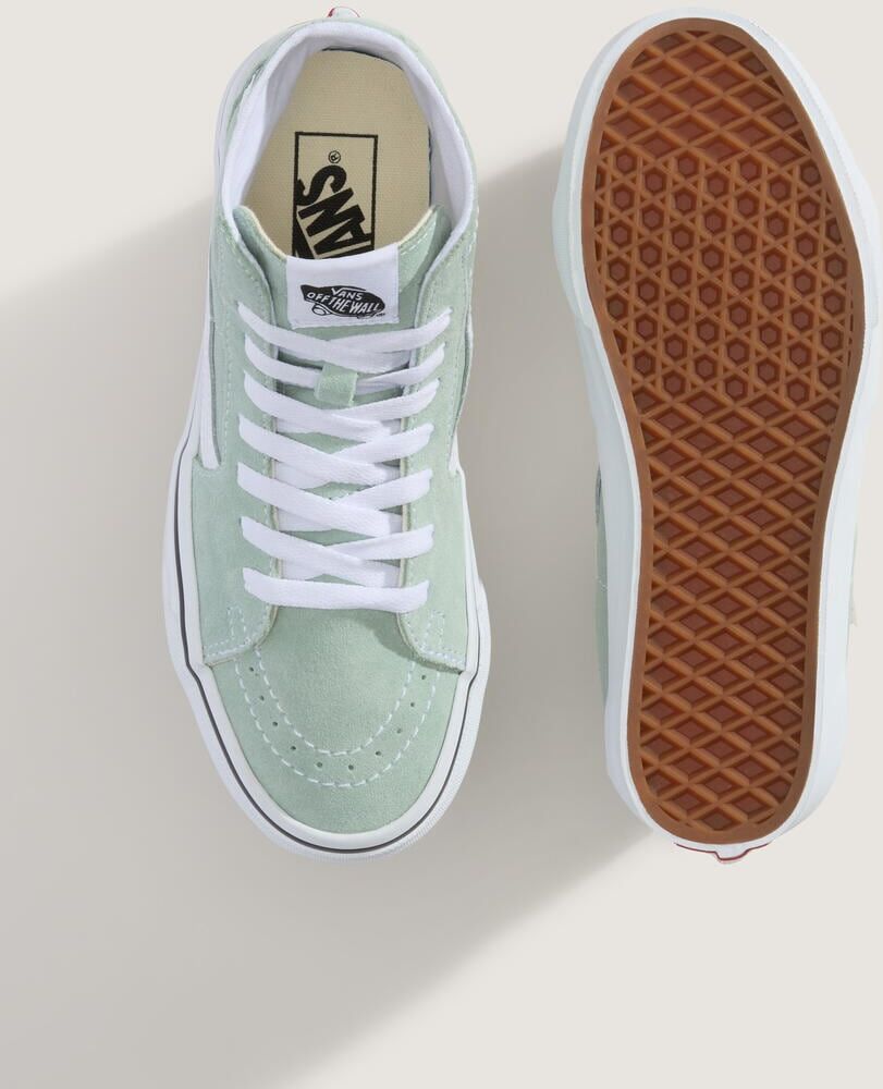 Sneaker VANS "SK8-Hi Tapered", Damen, Gr. 36, grün (emw, color theory gray olive), Leder, Textil, Schuhe Sneaker