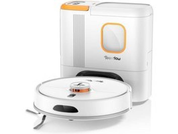 Robot aspirateur et vadrouille Teendow avec station de vidange automatique 6 000 Pa sac à poussière 3 L batterie 5 000 mAh