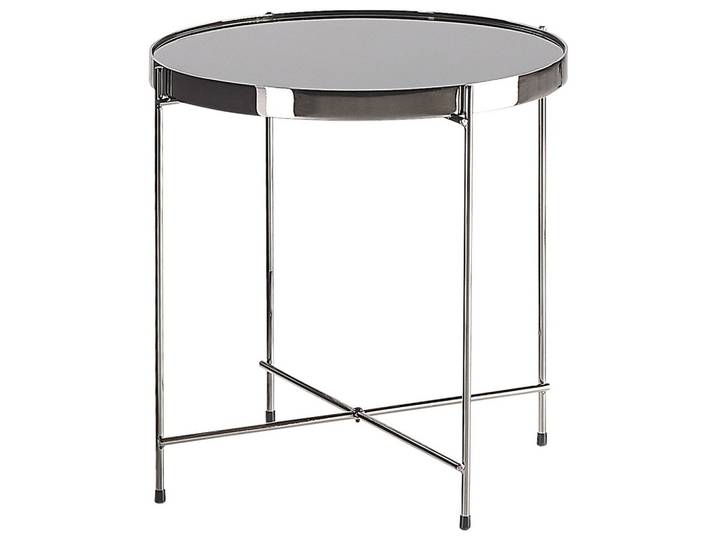 BEISTELLTISCH Glas schwarz/silber 40 cm Lucea