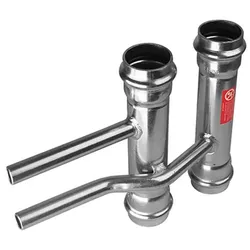 C-Stahl Pressfitting V Kontur - Heizkörperanschluss (Ausführung: 18 - 15 mm)