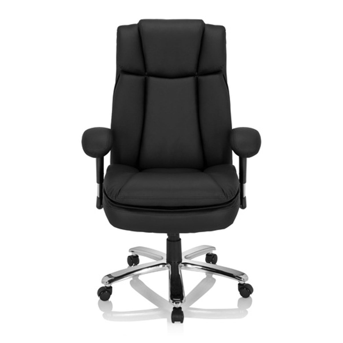 hjh office BUILDER XXL Zware bureaustoel met armleuningen en wieltjes, zwart kunstleder