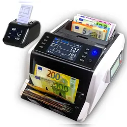 BEITZ BS-910A | Geldzälmaschine mit BS-P30 Thermodrucker | Flacher Wertzähler | Kompakter Banknotenzähler | EZB-getestet und mit 2CIS-Technologie