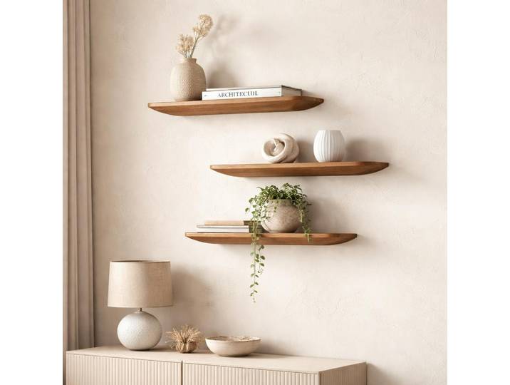 Etagère Murale En Bois De Manguier 60 Cm (lot De 3) Alma
