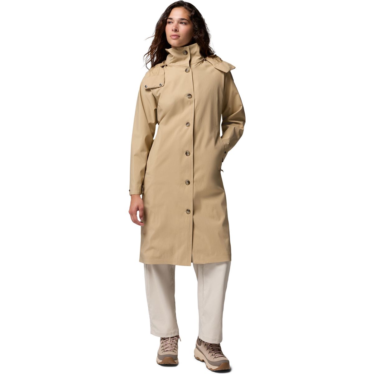 Columbia Women's Amazetrench Long Rain Jacket beach (214) XS 216225-2162251-214-XS