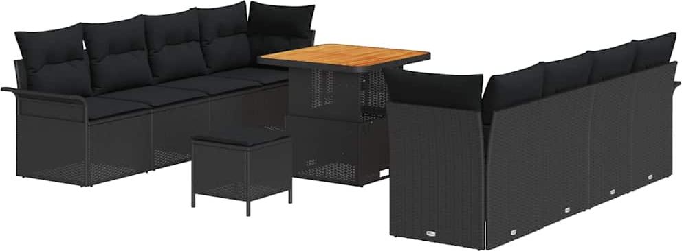 vidaXL Garten-Sofa-Set Schwarz