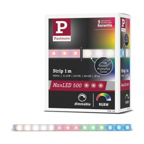 Paulmann MaxLED 500 LED-strip RGBW, zilver en meerkleurig, IP44, koppelbaar