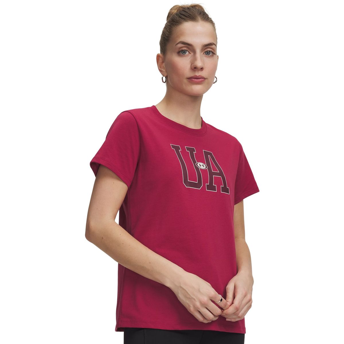 Under Armour W Icon Flce Graphc SS red vintage maroon (622) L 6013644-622-LG